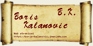 Boris Kalanović vizit kartica